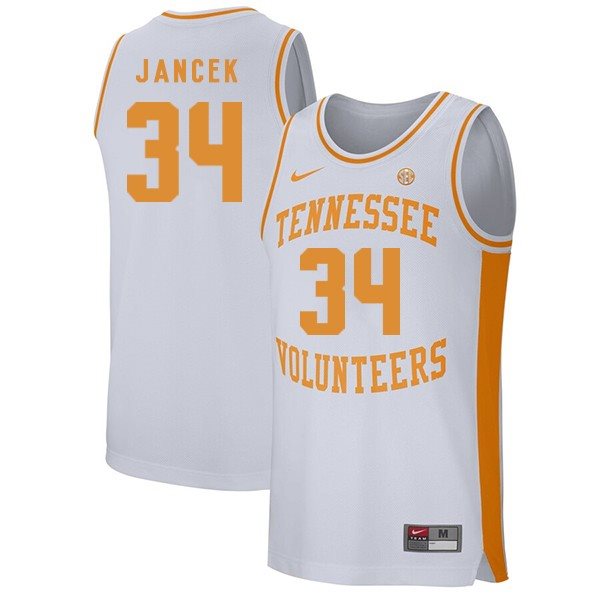 NCAA Tennessee Volunteers 34 Brock Jancek White College Basketball Men Jersey