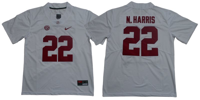 NCAA Alabama Crimson Tide 22 Najee Harris White Legend Limited Men Jersey