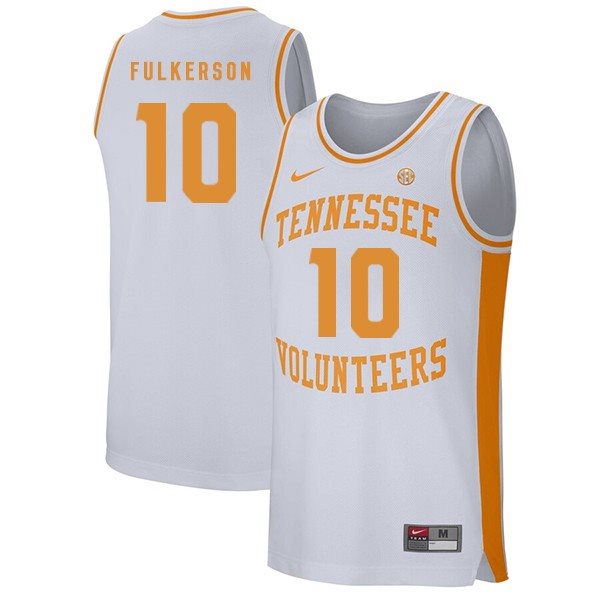 NCAA Tennessee Volunteers 10 John Fulkerson White College Basketball Men Jersey