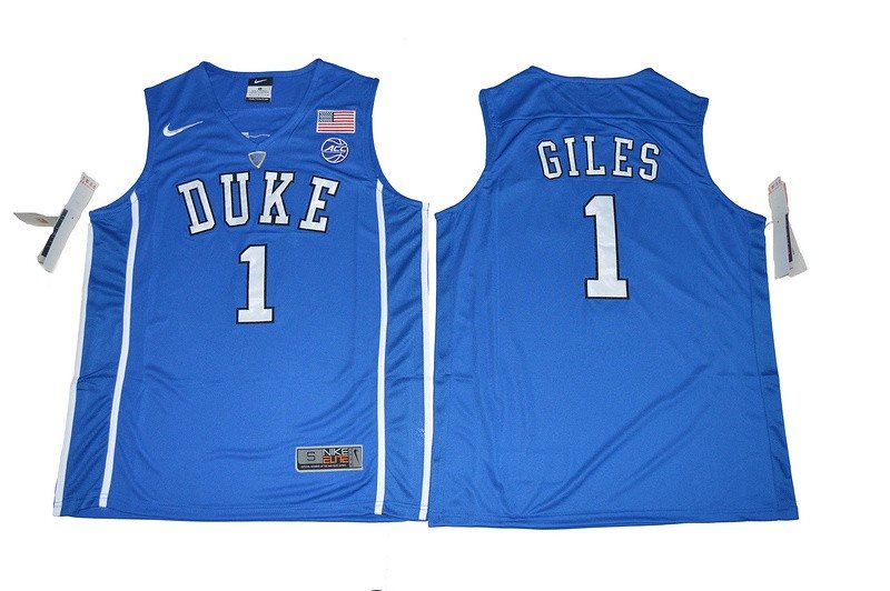 NCAA Duke Blue Devils 1 Harry Giles Blue Basketball Men Jersey