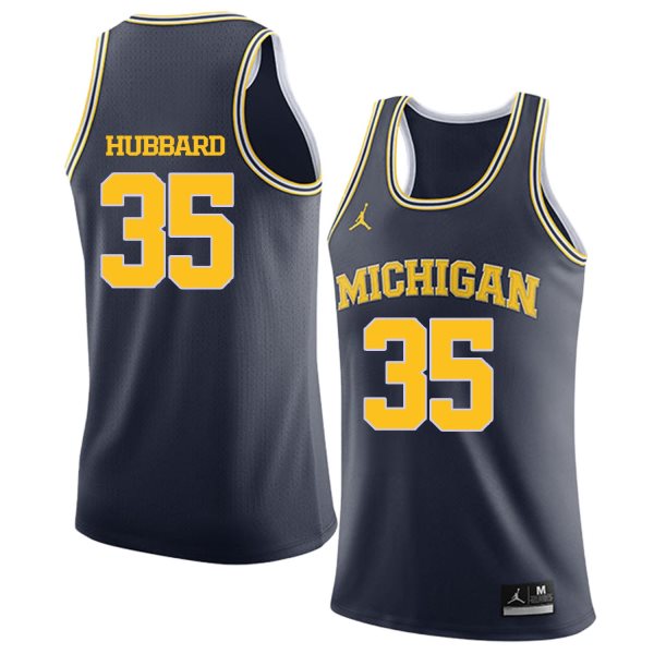 NCAA University of Michigan 35 Phil Hubbard Navy College Basketball Men Jersey