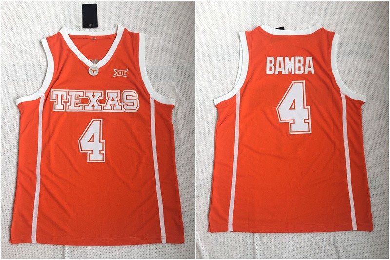 NCAA Texas Longhorns 4 Mohamed Bamba Orange Stitched College Basketball Men Jersey