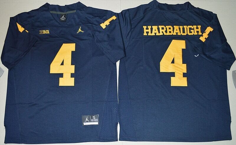 NCAA Michigan Wolverines 4 Jim Harbaugh Blue Limited Youth Jersey