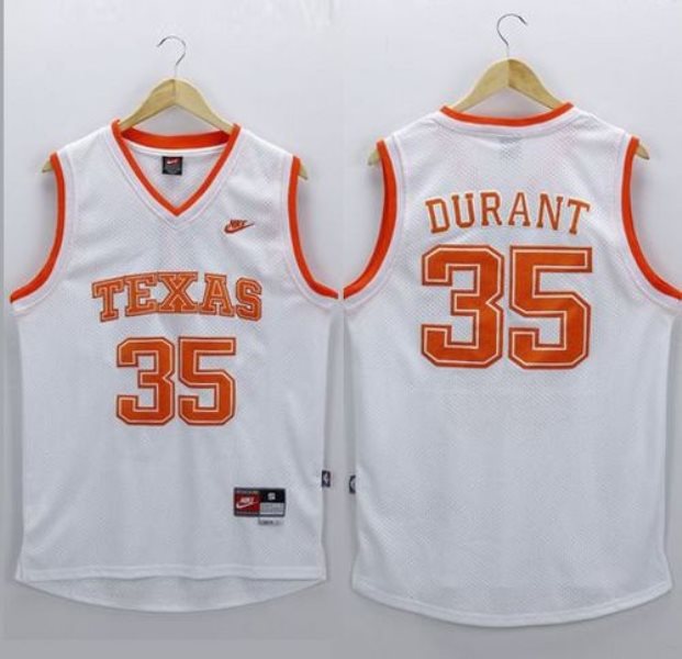 NCAA Texas Longhorns 35 Kevin Durant White New Men Jersey