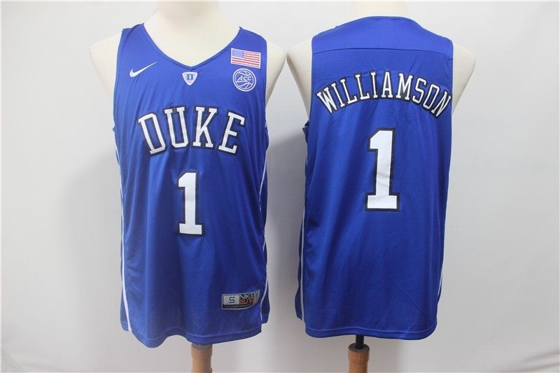 NCAA Duke Blue Devils 1 Zion Williamson ACC Royal Blue Men Jersey