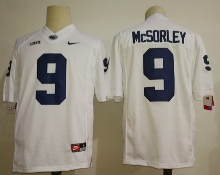 NCAA Penn State Nittany Lions 9 MCSORLEY White Men Jersey