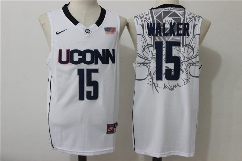 NCAA Washington Huskies 15 Kemba Walker White Basketball Men Jersey