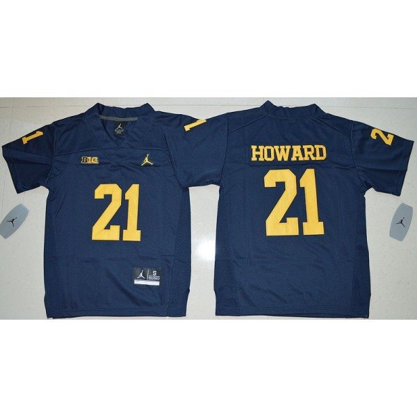 NCAA Michigan Wolverines 21 Desmond Howard Blue Limited Youth Jersey