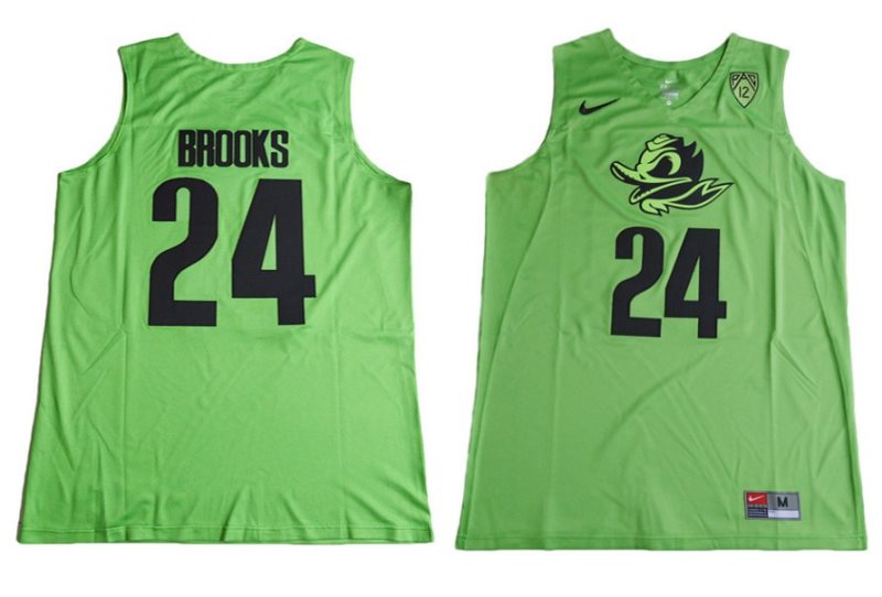 NCAA Oregon Ducks 24 Dillon Brooks Fluorescent Green Basketball Men Jersey