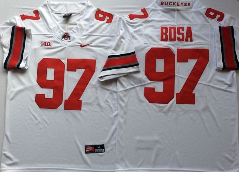 NCAA Ohio State Buckeyes 97 Joey Bosa White Nike College Football Men Jersey