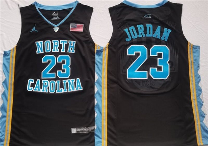 NCAA North Carolina Tar Heels 23 Michael Jordan Black Men Jersey