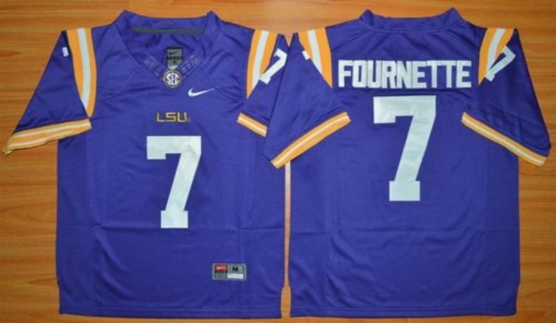 NCAA LSU Tigers 7 Leonard Fournette Purple Limited Men Jersey