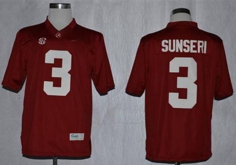 NCAA Alabama Crimson Tide 3 Vinnie Sunseri Red Limited Men Jersey