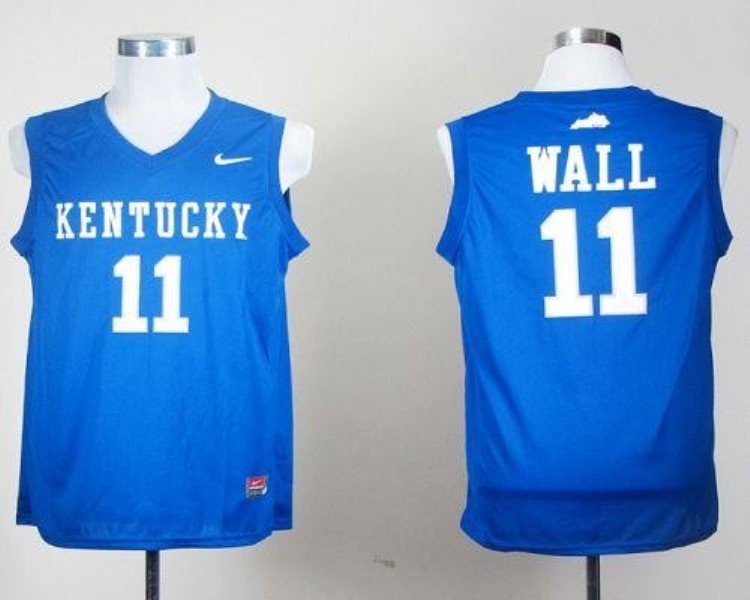 NCAA Kentucky Wildcats 11 John Wall Royal Blue Men Jersey