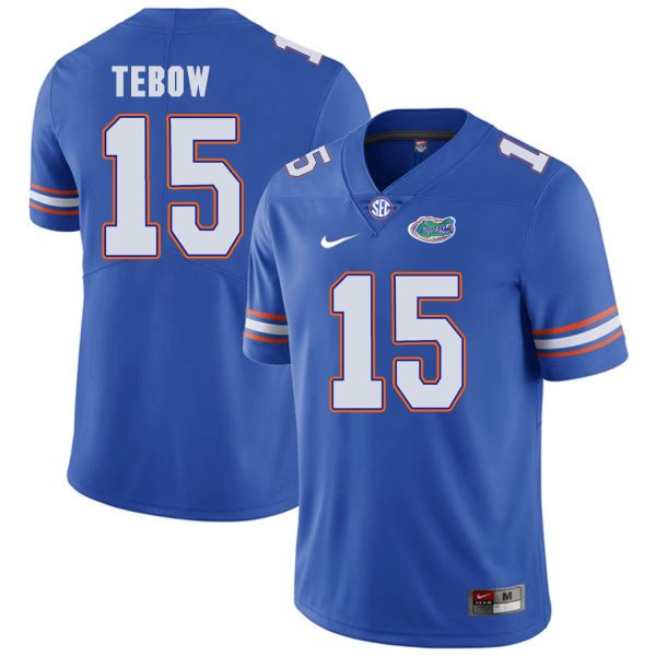 NCAA Florida Gators 15 Tim Tebow Blue College Football Men Jersey