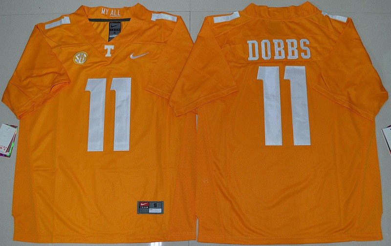 NCAA Tennessee Volunteers 11 Joshua Dobbs Football Orange 2016 Limited Men Jersey