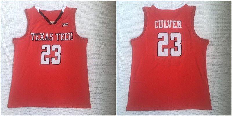 NCAA Texas Tech Red Raiders 23 Jarrett Culver Red College Basketball Men Jersey