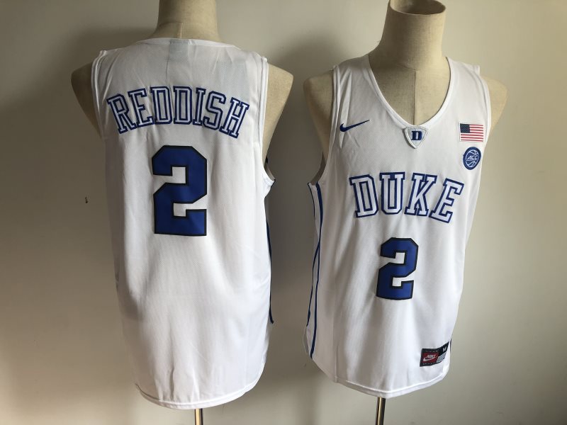 NCAA Duke Blue Devils 2 Cam Reddish White Nike College Basketball Men Jersey