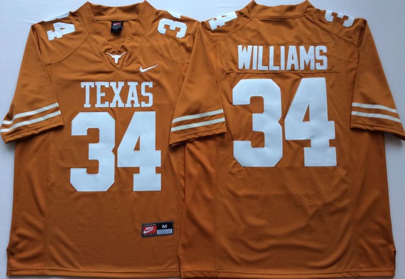 NCAA Texas Longhorns 34 Ricky Williams Orange Nike Men Jersey