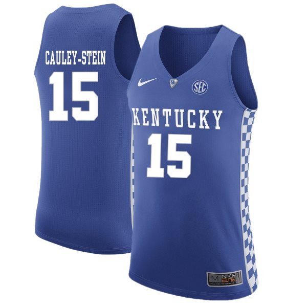 NCAA Kentucky Wildcats 15 Willie Cauley-Stein Blue Basketball Men Jersey
