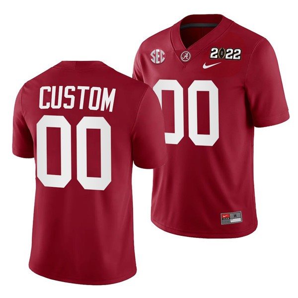 NCAA Alabama Crimson Tide Customized Red 2022 Patch Black College Football Limited Men Jersey