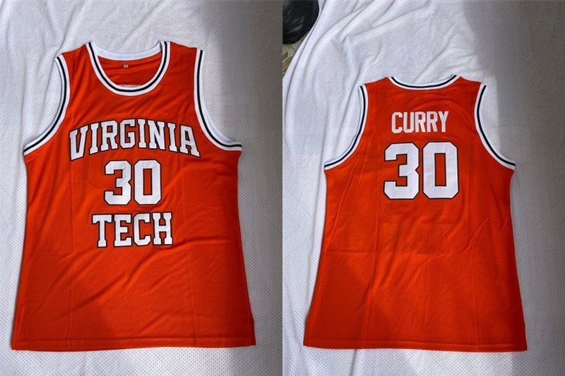 NCAA VIrginia Tech 30 Curry Orange Men Jersey