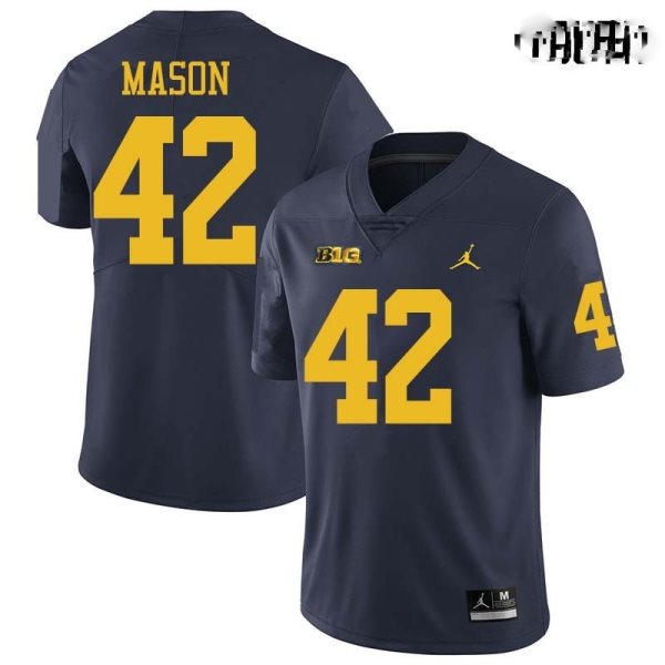 NCAA Michigan Wolverine 42 Ben Mason Navy Limited Men Jersey