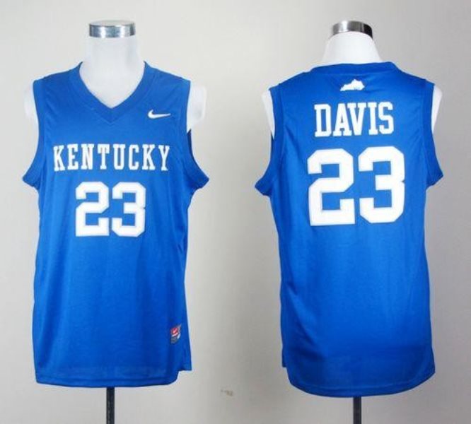 NCAA Kentucky Wildcats 23 Anthony Davis Royal Blue Men Jersey