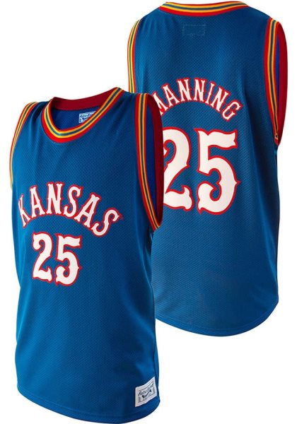 NCAA Kansas Jayhawks 25 Danny Manning Royal Basketball Men Jersey
