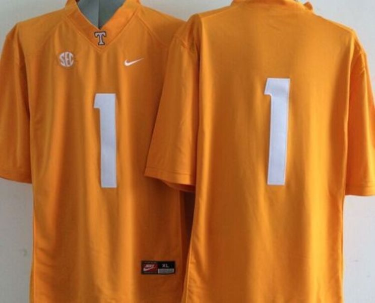 NCAA Tennessee Volunteers 1 Orange Men Jersey With SEC Patch