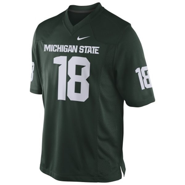 NCAA Michigan State SpartansMiami Hurricanes 18 Connor Cook Green Men Jersey