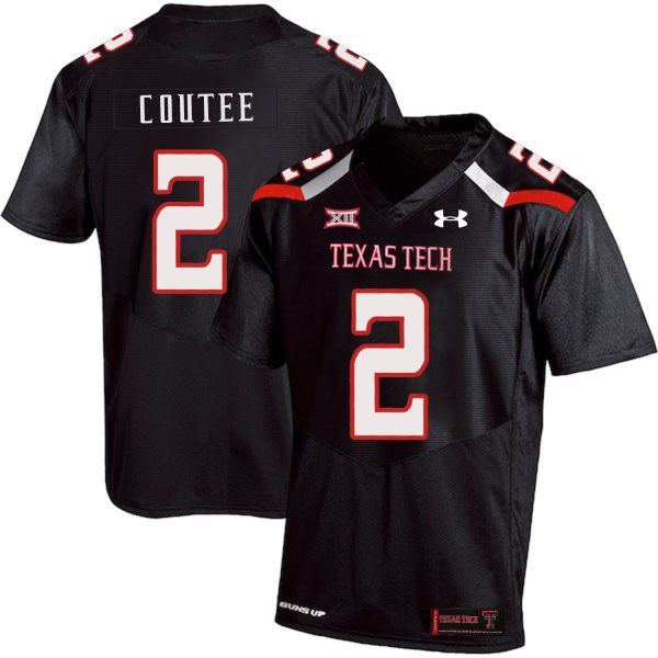 NCAA Texas Tech Red Raiders 2 Keke Coutee Black College Football Men Jersey