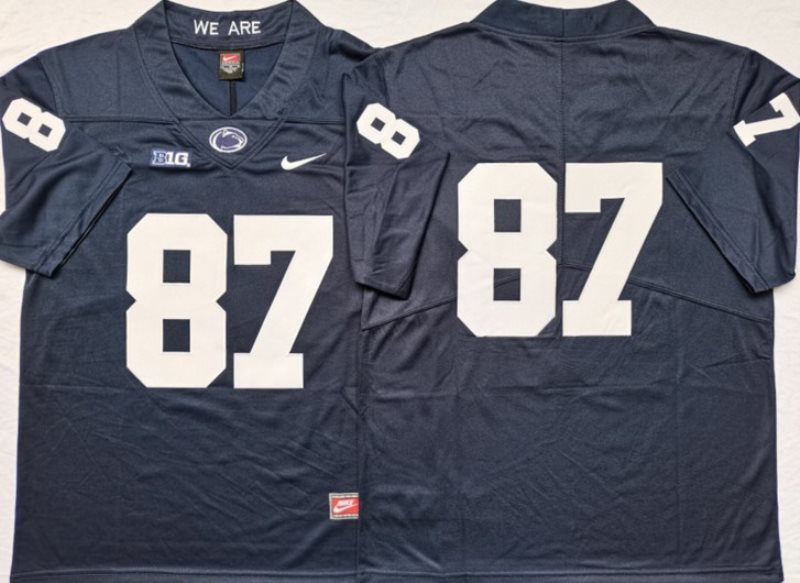 NCAA Penn State Nittany Lions 87 Navy Men Jersey
