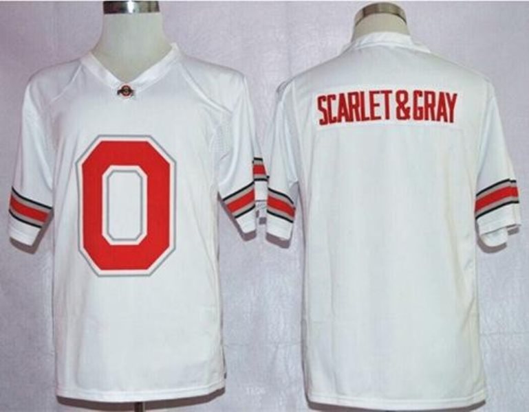 NCAA Ohio State Buckeyes 0 Scarlet and Gray White Pride Fashion Men Jersey