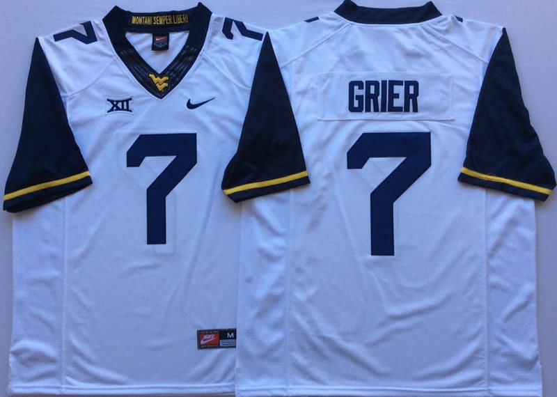 NCAA West Virginia Mountaineers 7 Will Grier White Football Limited Men Jersey