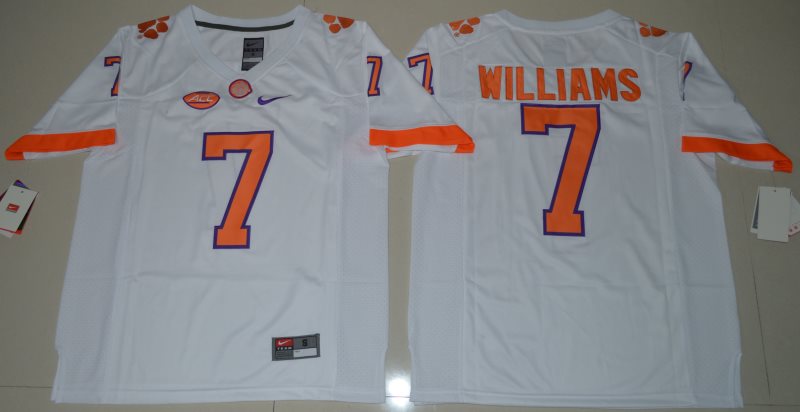NCAA Tigers 7 Mike Williams White 2016 Limited Men Jersey