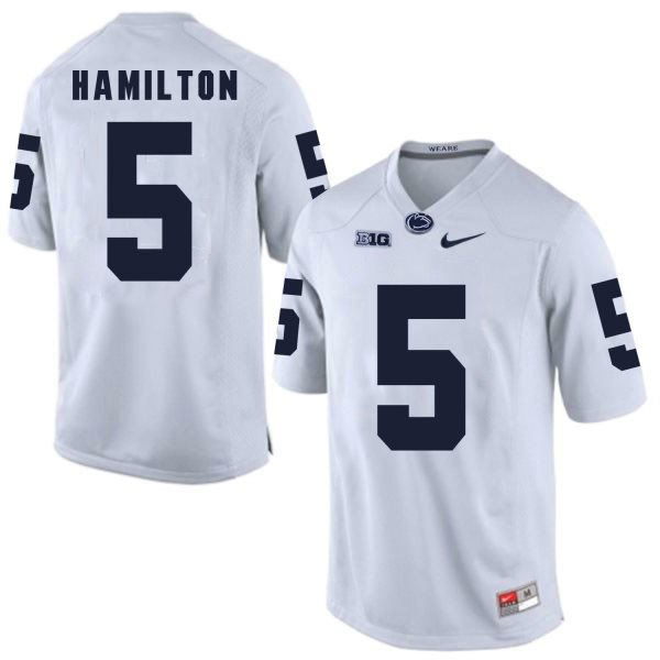 NCAA Penn State Nittany Lions 5 DaeSean Hamilton White Football Men Jersey