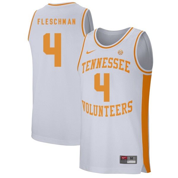 NCAA Tennessee Volunteers 4 Jacob Fleschman White College Basketball Men Jersey