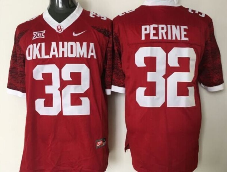 NCAA Oklahoma Sooners 32 Samaje Perine Red Men Jersey