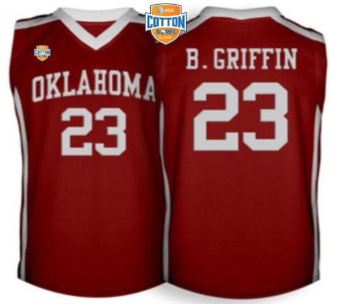NCAA Oklahoma Sooners 23 Blake Griffin Red Basketball ATandT Cotton Bowl Men Jersey