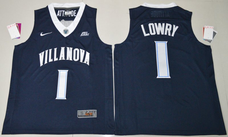 NCAA Wildcats 1 Kyle Lowry Navy Blue Basketball Men Jersey