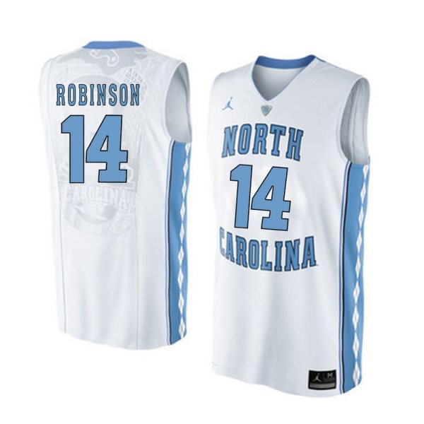 NCAA North Carolina Tar Heels 14 Brandon Robinson White Basketball Men Jersey
