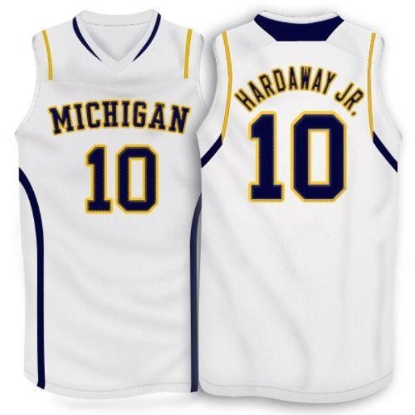 NCAA Michigan Wolverines 10 Tim Hardaway Jr. White Basketball Men Jersey