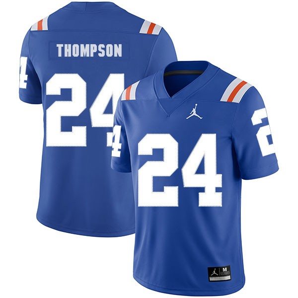 NCAA Florida Gators 24 Mark Thompson Blue Throwback College Football Men Jersey