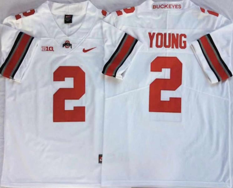 NCAA Ohio State Buckeyes 2 Chase Young White College Football Men Jersey