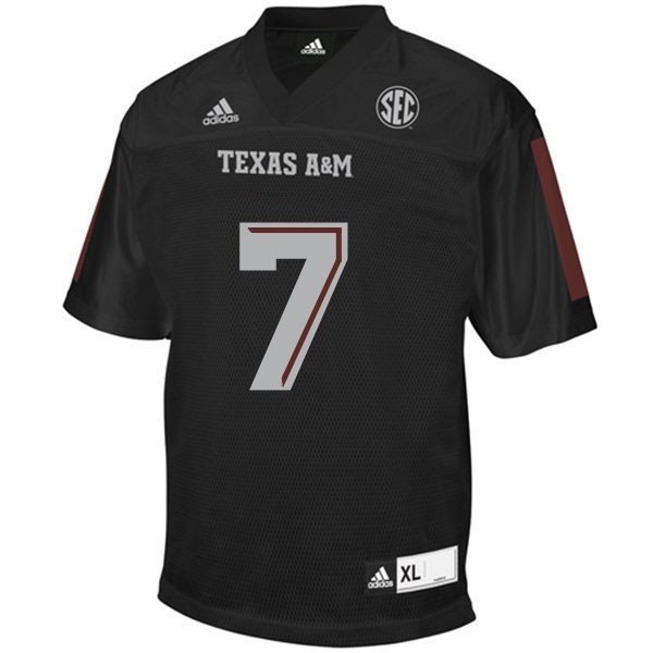 NCAA Texas A&M Aggies 7 Kenny Hill Black Men Football Jersey
