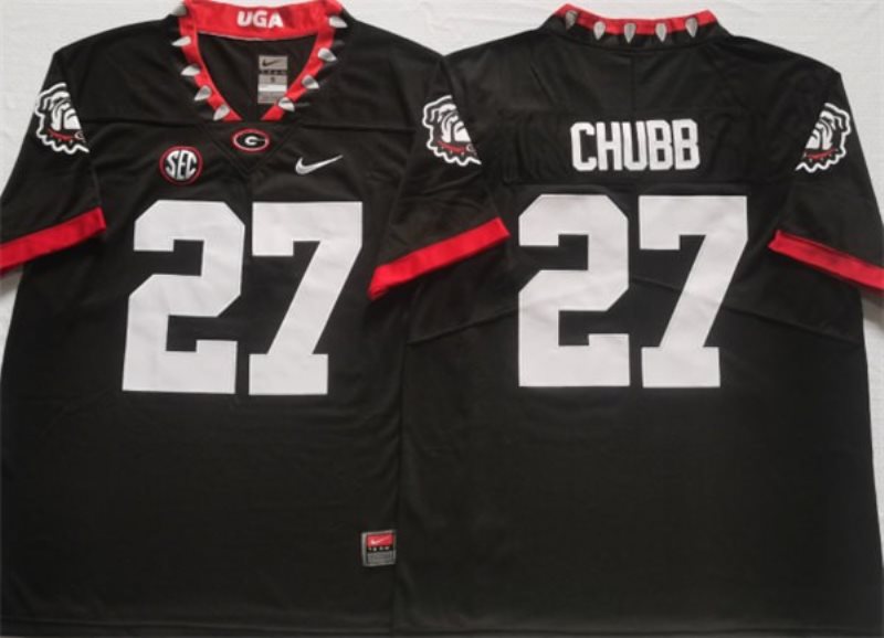 NCAA Bulldogs 27 CHUBB Black College Football Limited Men Jersey