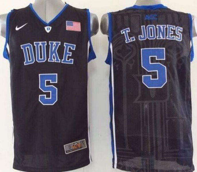 NCAA Duke Blue Devils 5 Tyus Jones Black Basketball Men Jersey
