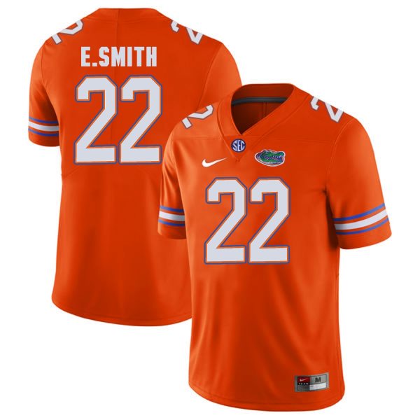 NCAA Florida Gators 22 E.Smith Orange College Football Men Jersey