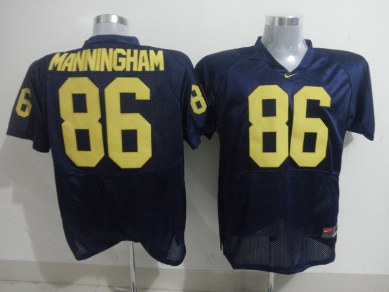 NCAA Michigan Wolverines 86 Mario Manningham Blue Men Jersey